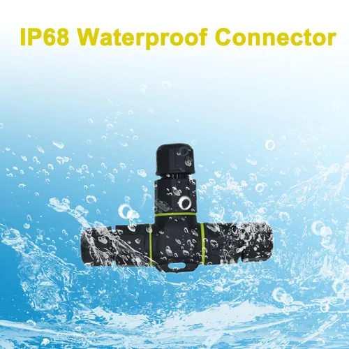 Vista 2 de Caja de conexiones IP68 de 3 vías para exteriores, impermeable, conector de cable eléctrico M16 para cables de 3 pines para rango de cable