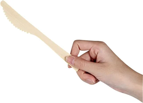 Vista 10 de Restaurantware Bambuddha - Cuchillos de madera de 7 pulgadas, 100 cuchillos de bambú desechables, acabado suave y duradero, cubiertos sostenibles