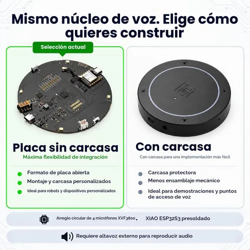 Vista 7 de seeed studio reSpeaker XVF3800 - Array de 4 micrófonos con XIAO ESP32S3