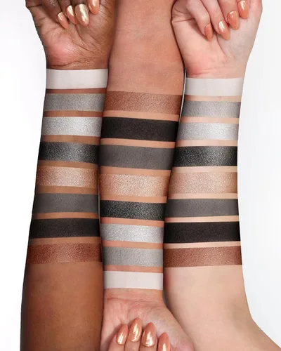 Vista 7 de Paleta de sombras de ojos ahumadas negras, 8 colores, gris oscuro, sombra de ojos ahumada para maquillaje gótico, negro, plateado, blanco, gris