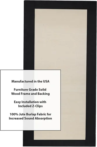 Vista 5 de ATS Acoustics Panel acústico absorbente de sonido 24" x 48" x 4" borde biselado (negro)