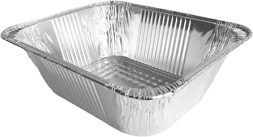 Vista 9 de Sartén para asar mesa de vapor de aluminio extra profundo de 4 pulgadas de tamaño medio (1/2) - Recipientes desechables ideales para hornear