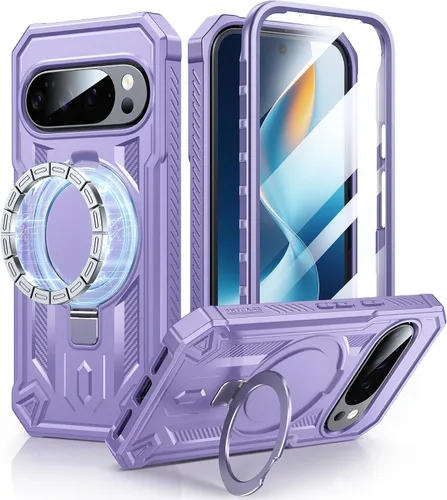 Vista 8 de FNTCASE para Google Pixel 10-Pro-XL Funda: para 9 Pro XL con soporte de anillo soporte magnético grado militar a prueba de golpes funda protectora