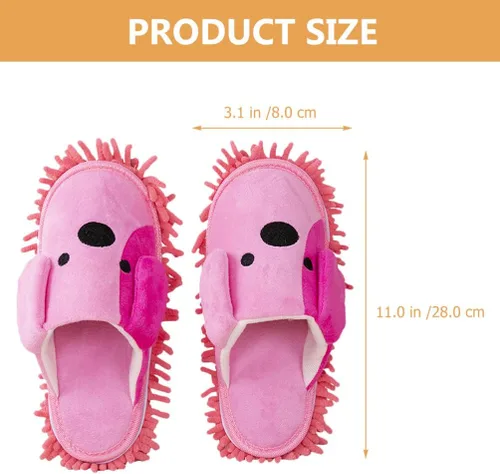 Vista 6 de FOMIYES 1 par de pantuflas limpiador de piso, trapeador de dibujos animados, zapatos para limpieza de piso, zapatos de mopa, zapatos de mopa húmeda