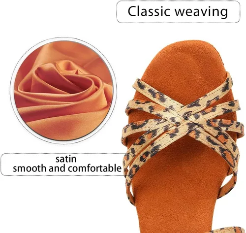 Vista 2 de Zapatos profesionales de baile latino para mujer, puntera abierta, salsa, práctica, danza, rendimiento