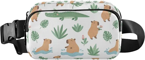 Vista 18 de Capybara Christmas White Fanny Packs for Women Men Belt Bag Fashion Waist Packs Crossbody Bag Casual Waist Pouch Bum Bags for Workout