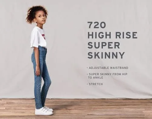 Vista 7 de Levis Pantalones de mezclilla 720 de tiro alto para niña