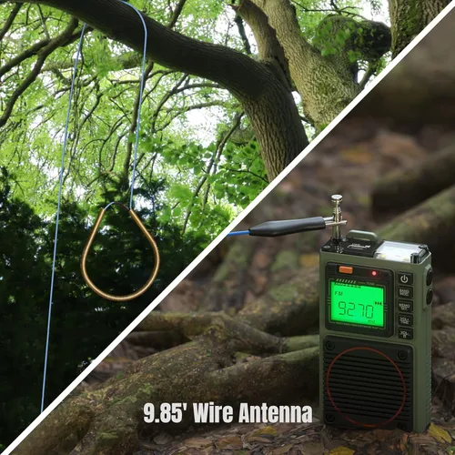 Vista 7 de Raddy Radio de onda corta con control de aplicación RF75A, radio portátil de onda corta AM/FM/VHF/SW/WB, radio de bolsillo recargable con antena