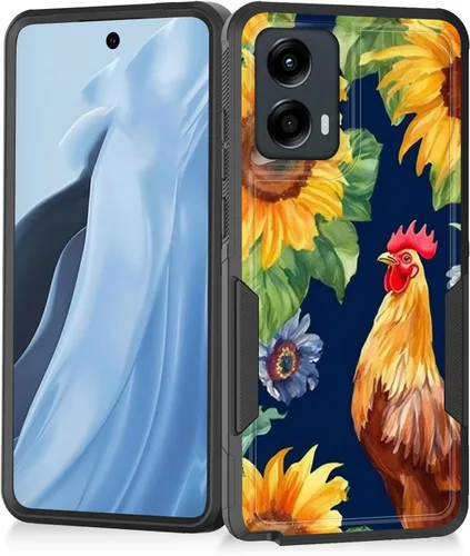 Vista 101 de Funda para Moto G Play 4G 2024, resistente de doble capa híbrida de policarbonato duro, goma suave, a prueba de golpes, funda protectora resistente