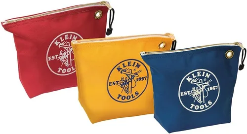 Vista 8 de Klein Tools 5539NAT Bolsa con Cremallera, Bolsa de Lona para Herramientas es una Bolsa de Consumibles de 10 Pulgadas para Almacenar Piezas, Ojal