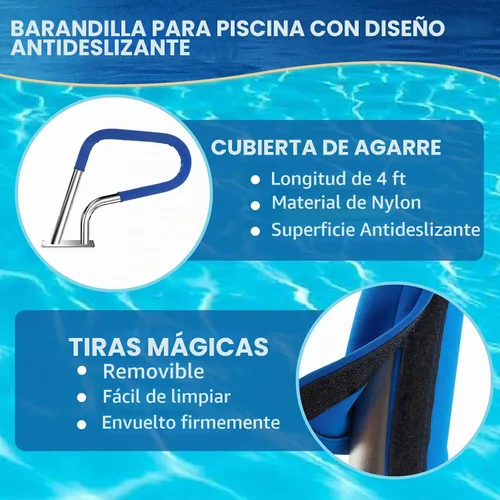 Vista 5 de Barandilla de piscina enterrada de 30x22 con cubierta, barandilla de piscina 304SS para piscina