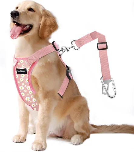 Vista 5 de VavoPaw cinturón de seguridad para perro, arnés de coche con hebilla ajustable para perro, cinturón de seguridad de nailon para mascotas, resistente
