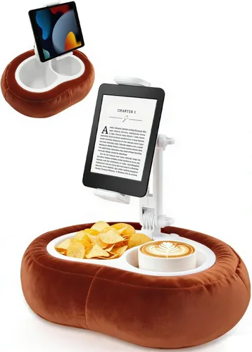 Vista 9 de Soporte de almohada para tableta, compatible con Kindle de 4.7 a 12.9 pulgadas, iPad, teléfono/tableta, Google, soporte giratorio de 360° para cama