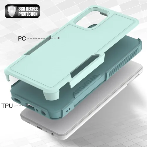 Vista 340 de Jeylly Compatible con Samsung Galaxy A22 5G Funda, Funda Samsung A22 5G con 2pcs protectores de pantalla de vidrio templado