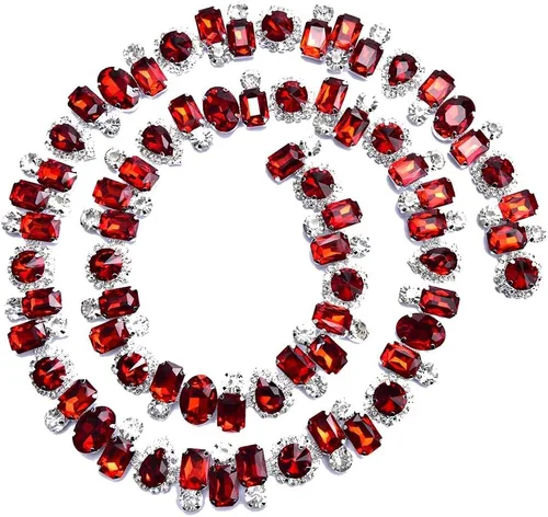 Vista 5 de Cadena de garra de diamantes de imitación de flor de 1 yarda Soldadura Código de cristal de diamante Recorte DIY Collar Cinta Ropa Accesorios