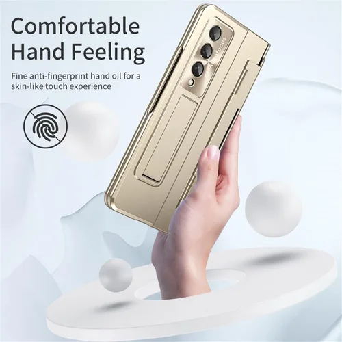 Vista 7 de Funda para Samsung Galaxy Z Fold 4 con protección de bisagra plana, funda delgada para teléfono de PC todo incluido, protector de pantalla