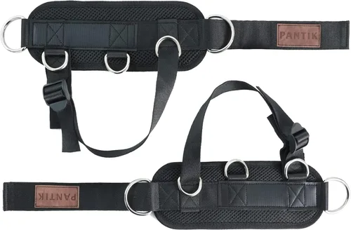 Vista 2 de Correa de tobillo para máquina de cable, accesorios de tobillo ajustables para gimnasio, ajuste cómodo, neopreno acolchado de acero con doble anillo
