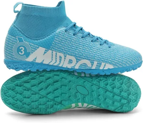 Vista 2 de Liuliuroupp Tacos de fútbol para hombre, zapatos de fútbol profesionales con picos, para interiorexteriorcompeticiónentrenamientoatlético, zapatos