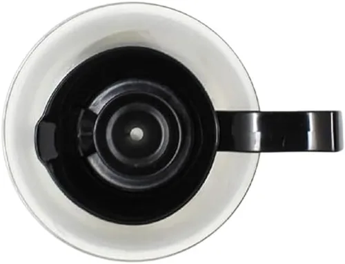 Vista 3 de TrueCraftware - Decantador de café de 64 onzas con base de acero inoxidable, cuerpo de policarbonato con mango de plástico negro- Dispensador