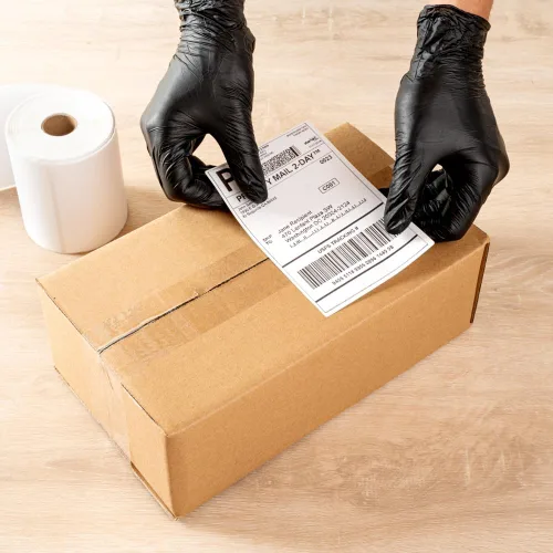 Vista 5 de Restaurantware Label Tek - Etiquetas térmicas directas de 6 x 4 pulgadas, 1 rollo de 250 etiquetas, etiquetas térmicas extraíbles de papel blanco