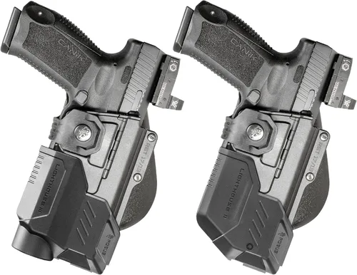 Vista 2 de Fobus RBT17BUND Funda táctica OWB con Lighthouse II & III para Glock 17, 22 y 31, Shadow Systems DR920 Full Size y MR920, Smith & Wesson 9mm y .40