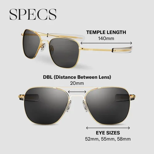 Vista 6 de Randolph Eyewear Aviator Sunglasses for Women & Men Non-Polarized & Polarized Lenses, 23k Gold UV Protection Sunglasses