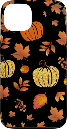 Vista 7 de Fall Leaves and Pumpkins Pattern Halloween Autumn Case for iPhone 17