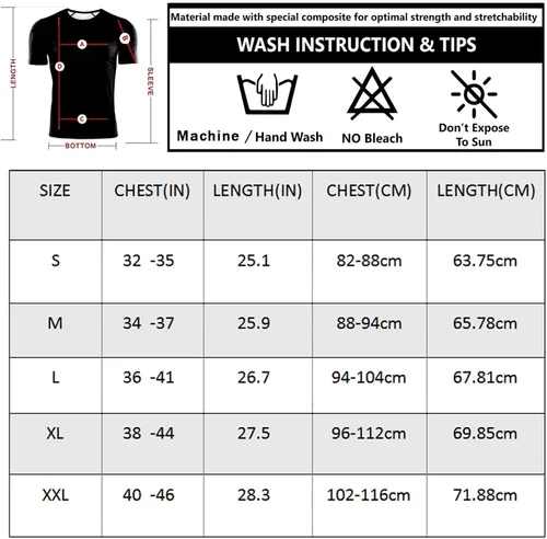 Vista 7 de Men's Compression Shirt Short Sleeve Captain Workout T-Shirts Athletic Fitness Gym Tops for Men