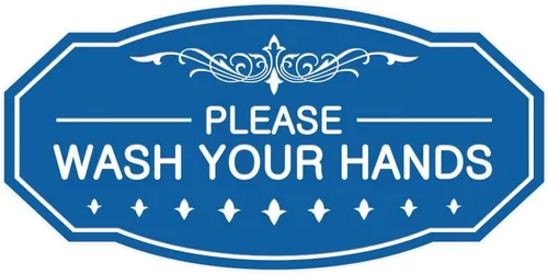 Vista 17 de Signs ByLITA Letrero Victoriano Please Wash Your Hands (Negro) - Pequeño