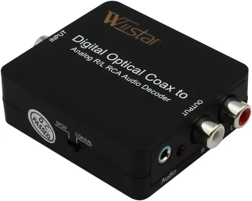 Vista 2 de Wiistar decodificador de fibra óptica con soporte AC3/DTS/Dolby Toslink coaxial digital a audio analógico izq./der. 3.5mm