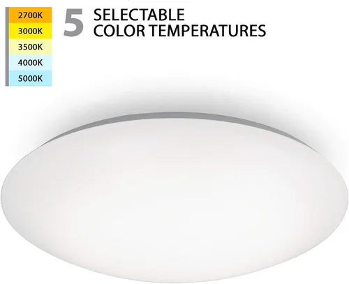 Vista 5 de WAC Lighting, Glo Energy Star LED de 16 pulgadas, montaje empotrado, 5-CCT seleccionable, 2700K-3000K-3500K-4000K-5000K en blanco