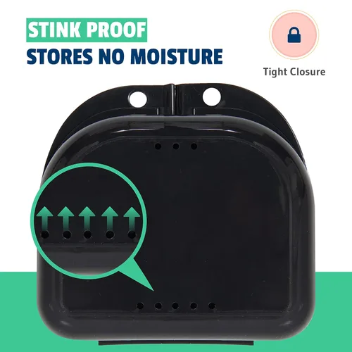 Vista 4 de Estuche retenedor – Paquete de 2 – Funda protectora bucal inodoro – Funda protectora ventilada, duradera e higiénica para llevar y proteger aparatos