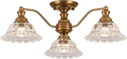 Vista 12 de Lámpara de Techo de Latón de 1 Luz Vintage Empotrada
