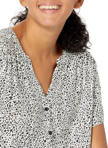 Vista 3 de Tienda Essentials - Blusa tejida de manga corta para mujer