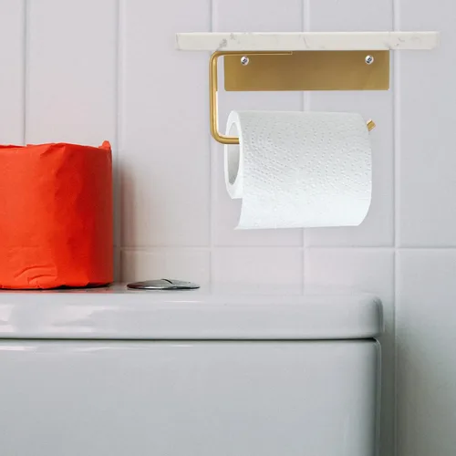 Vista 4 de Angoily Soporte para toallas de papel, estante de almacenamiento de baño, estante de baño pequeño, almacenamiento de toallas para baño pequeño