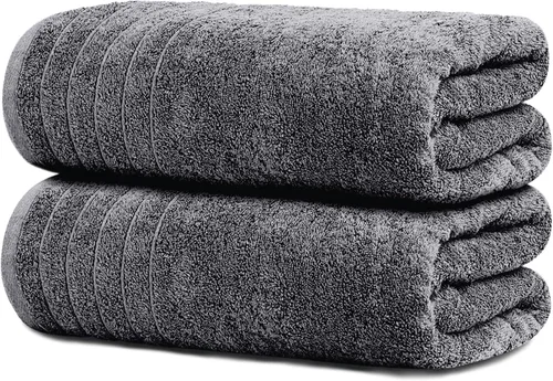 Vista 10 de Tens Towels - Paquete de 2 sábanas de baño extra grandes de 35 x 70 pulgadas, 100% algodón, más grandes y más ligeras, secan más rápido, súper