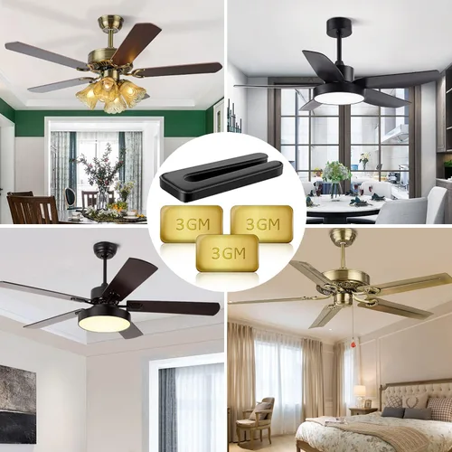 Vista 7 de Kit de equilibrio de ventilador de 12 piezas, evita el ruido del ventilador de techo al instante, clips de plástico fáciles de instalar y pesas