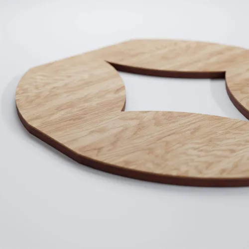 Vista 4 de 7 3/8"W X 7 3/8"H Extra Pequeña Gresham Decorativos Paneles De Pared De Madera De Calado, Roble Rojo