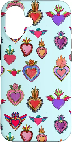 Vista 32 de Latinas Milagros Tin Hearts Phone Case Gift Watercolor Case for iPhone 17