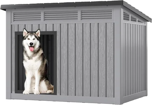 Vista 15 de Fancyango Casa grande para perros para interiores y exteriores, resistente a la intemperie y techo extraíble, se adapta a perros pequeños a grandes
