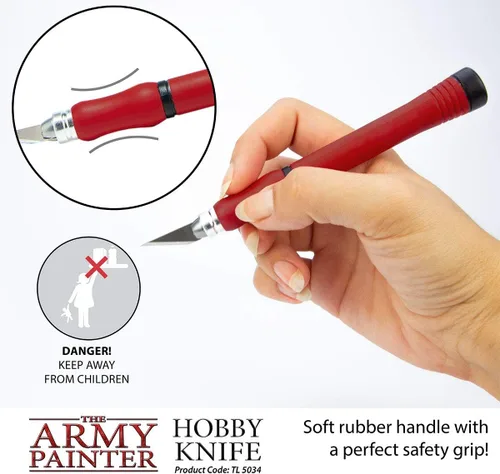 Vista 4 de The Army Painter - Cuchillo de precisión de acero inoxidable con agarre suave y 5 cuchillas extra afiladas de bisturí para pasatiempos - Juego