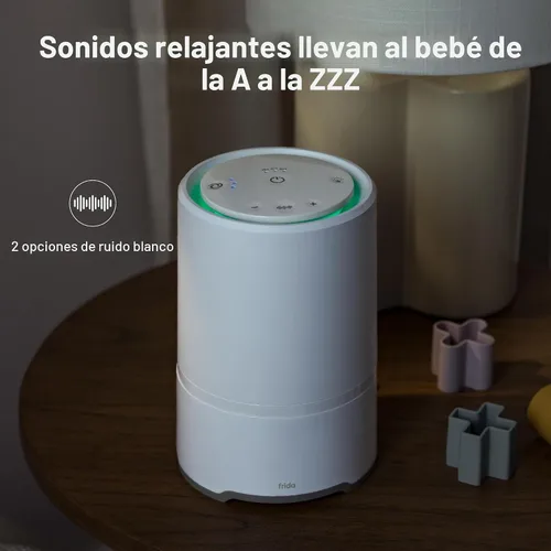 Vista 4 de Frida Baby 3-en-1 Purificador de Aire para Bebés para Alivio de Alergias, Máquina de Sonido para Dormir + Luz Nocturna, Purificador con Filtro HEPA