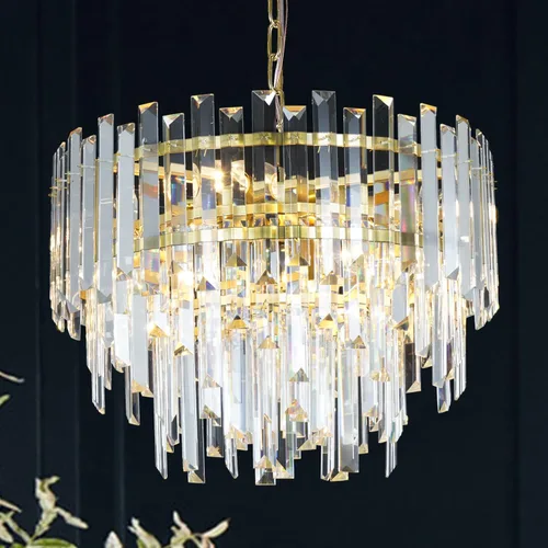 Vista 9 de L37.4 '' Candelabros de cristal modernos para comedor 11 luces de lujo rectangular de lujo dorado ovalado cristal colgante lámpara de techo