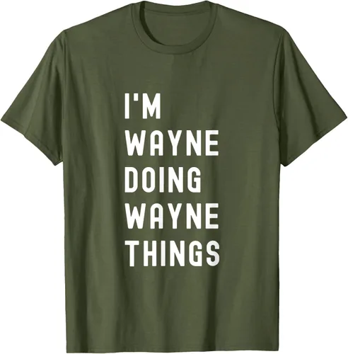 Vista 46 de Camiseta I'm Wayne Doing Wayne Things, Negro