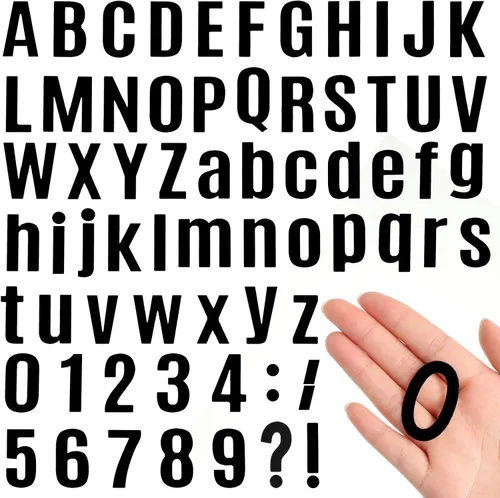 Vista 17 de Qilery 32 hojas de 0.5 pulgada de calcomanías de letras y números autoadhesivas, letras de vinilo alfabéticas de gran fuente, etiquetas de números