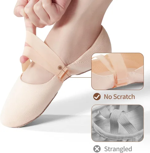Vista 4 de SANGEESON Ballet Shoes for Women(Leather Full Sole, Arch Support, Breathable), Jazz Shoes, Ballerina Shoes, Dance Shoes Women for Beginner