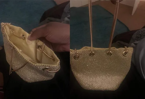 Vista 2 de Vgift Bolsa de cubo de lujo con diamantes de imitación, bolso de noche brillante para mujer