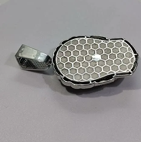 Vista 4 de DTJEWELS - Juego de puntas de corte redondo de 3.50 quilates, diamante blanco y negro, para hombre, máscara de Halloween, colgante de plata de ley