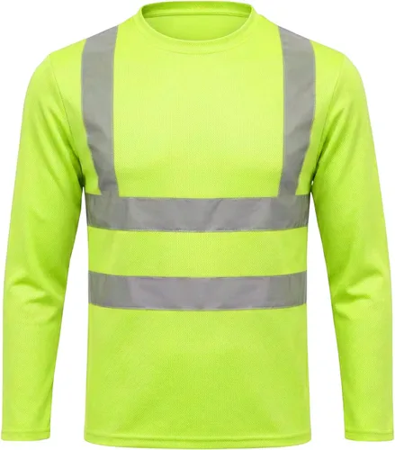 Vista 11 de HYCOPROT Hi Vis - Camisas de seguridad de manga larga de alta visibilidad, camisa reflectante para hombres y mujeres, camiseta de construcción