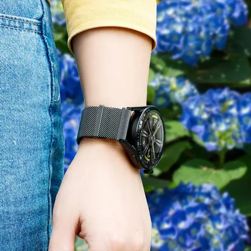 Vista 4 de MroTech Compatible con Samsung Gear S3 Frontier/Classic/Galaxy Watch 1.811 in Quick Release 0.866 in Correa de reloj de metal sólido de repuesto